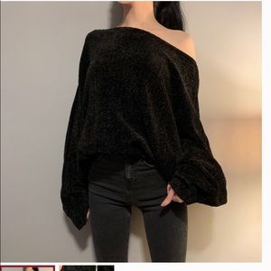 Zara black off the shoulder sweater
